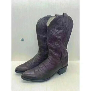 Dan Post vintage Men's Burgundy/Brown Leather Western Cowboy Boots Sz US 10.5 D